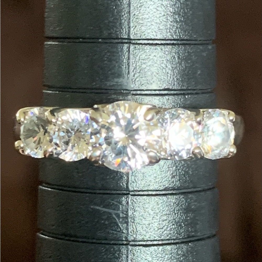 CHARLES WINSTON FOR BELLA LUCE 4.59CTW RHODIUM OVER STERLING SILVER RING - Picture 2 of 14